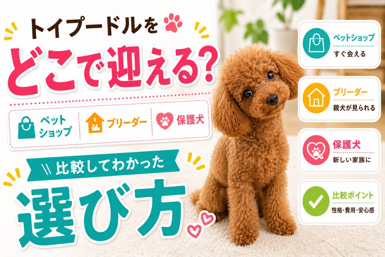 トイプードルをどこで迎えるかを比較するサムネイル